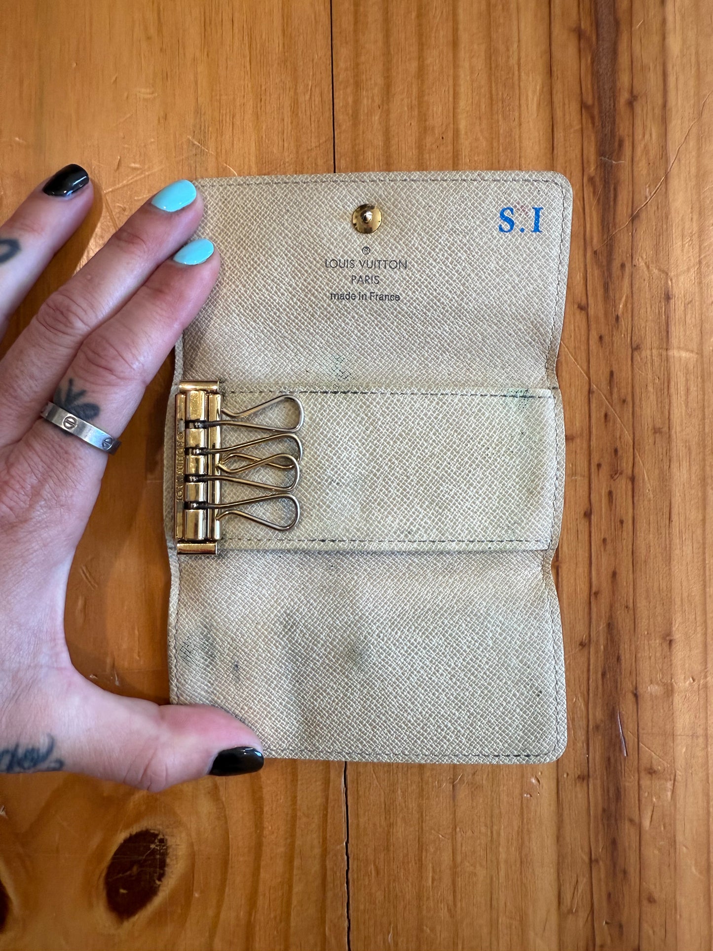 Small Damier Azur 4 Key Cles