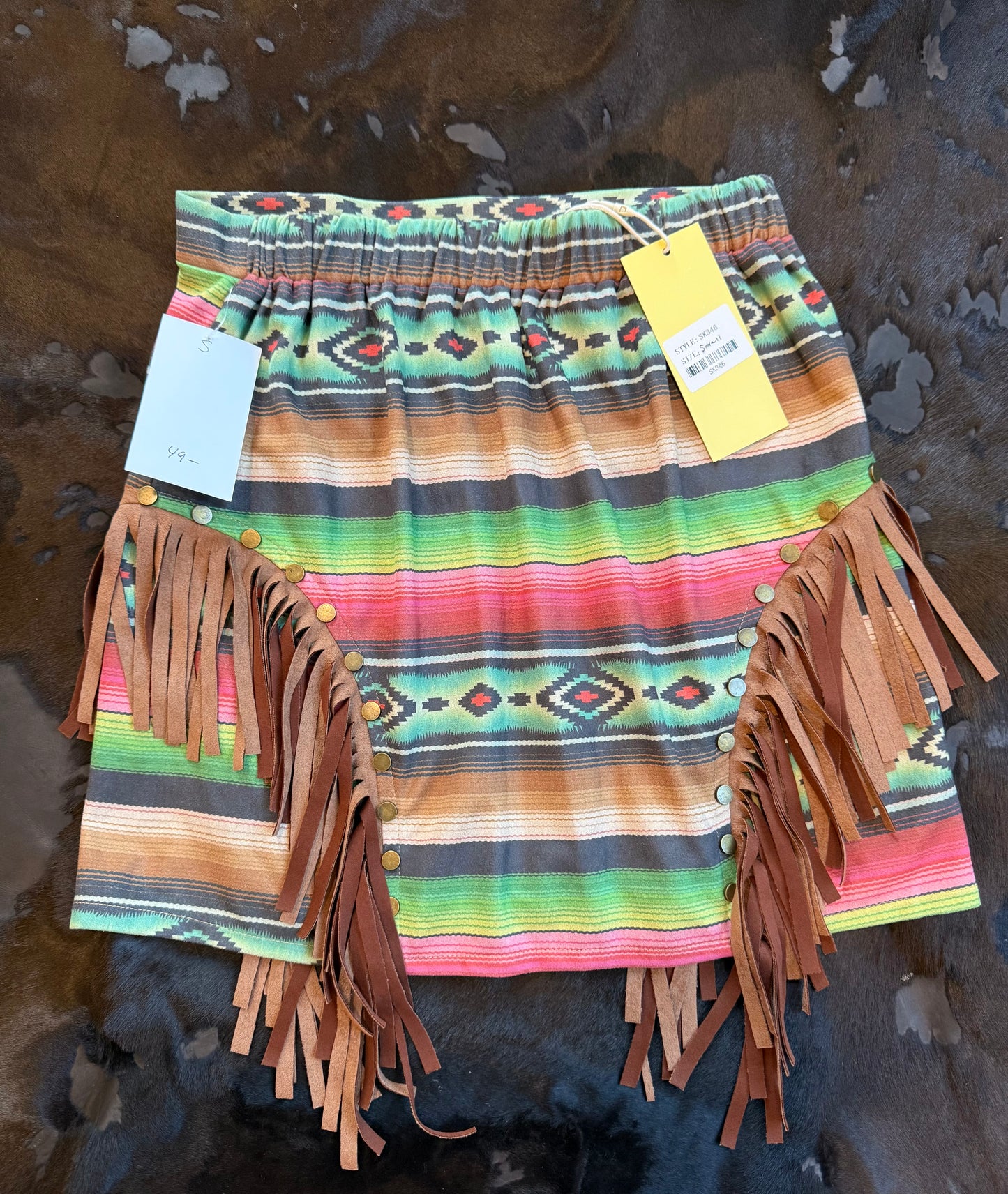 Serape Fringe Skirt