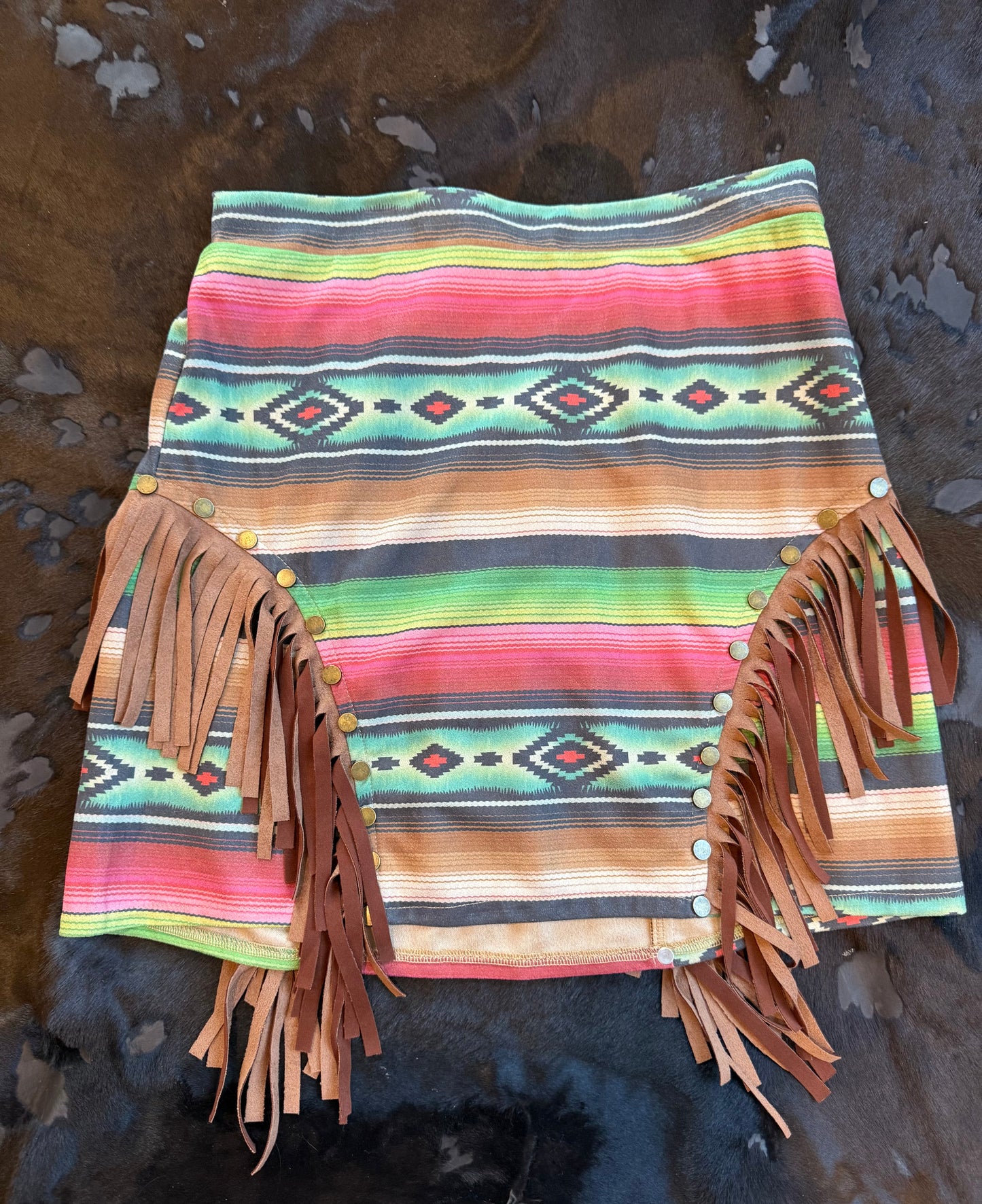Serape Fringe Skirt