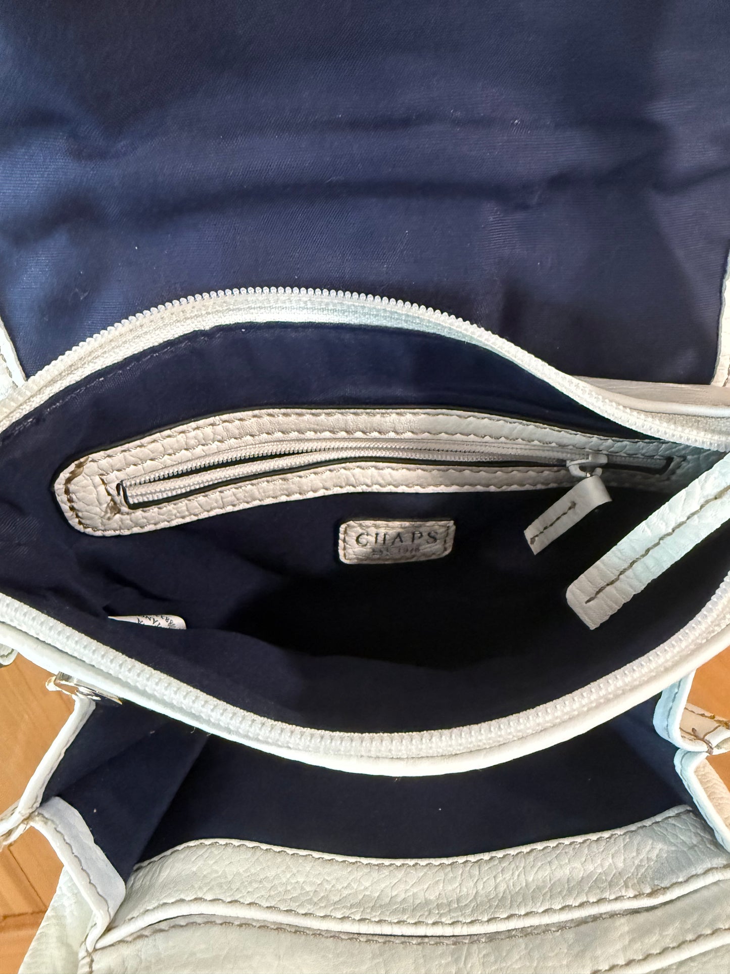 White CHAPS Leather Crossbody