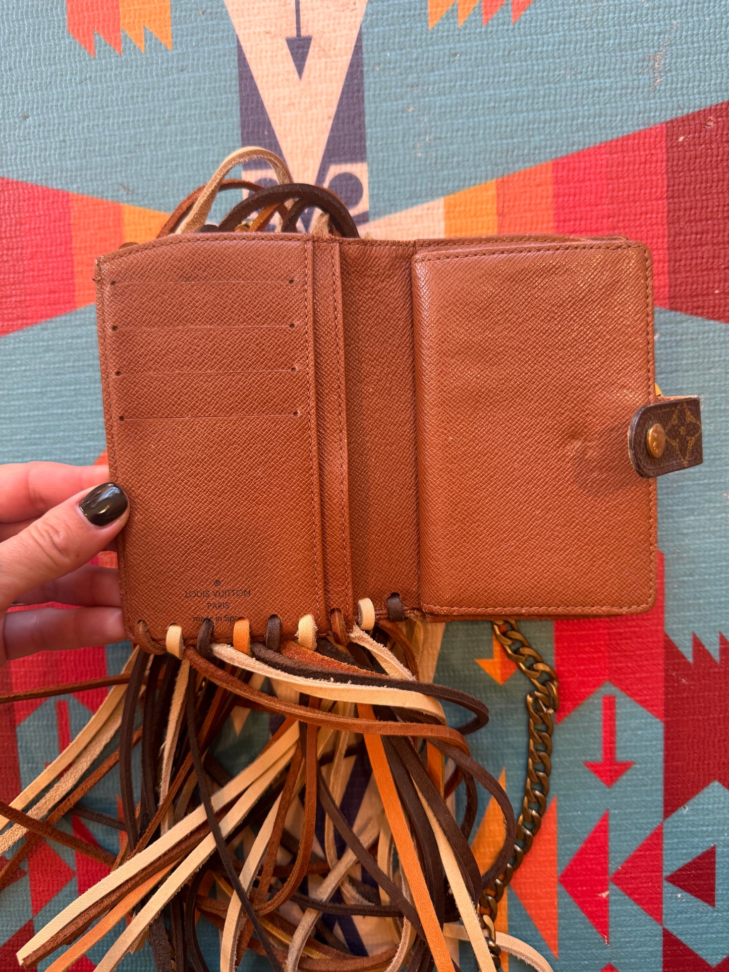 Fringed Kisslock Triple Wallet/Crossbody