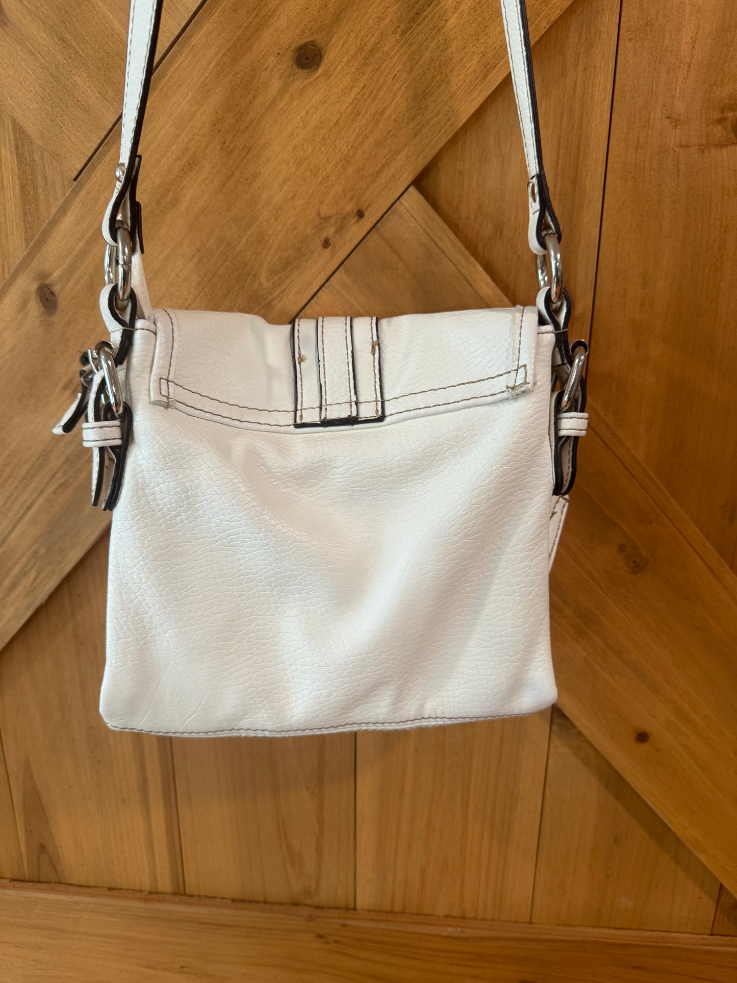 White CHAPS Leather Crossbody